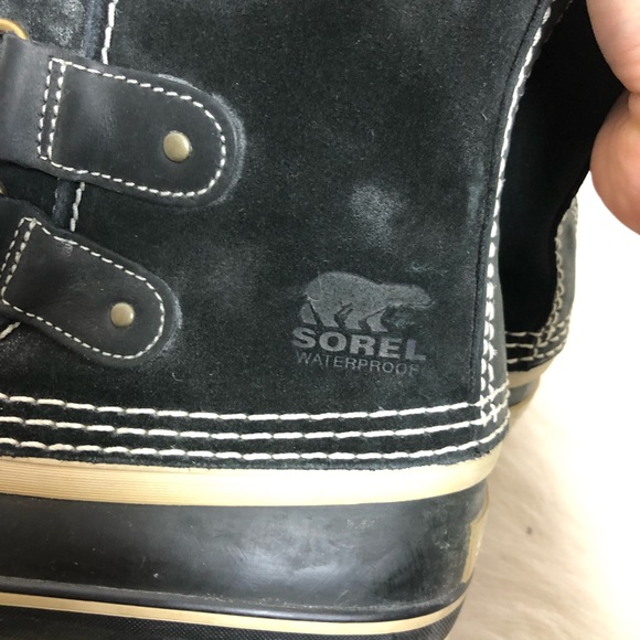 Sorel Joan Of Arctic Black Quarry Lace Up Moto Boots - Picture 14 of 15